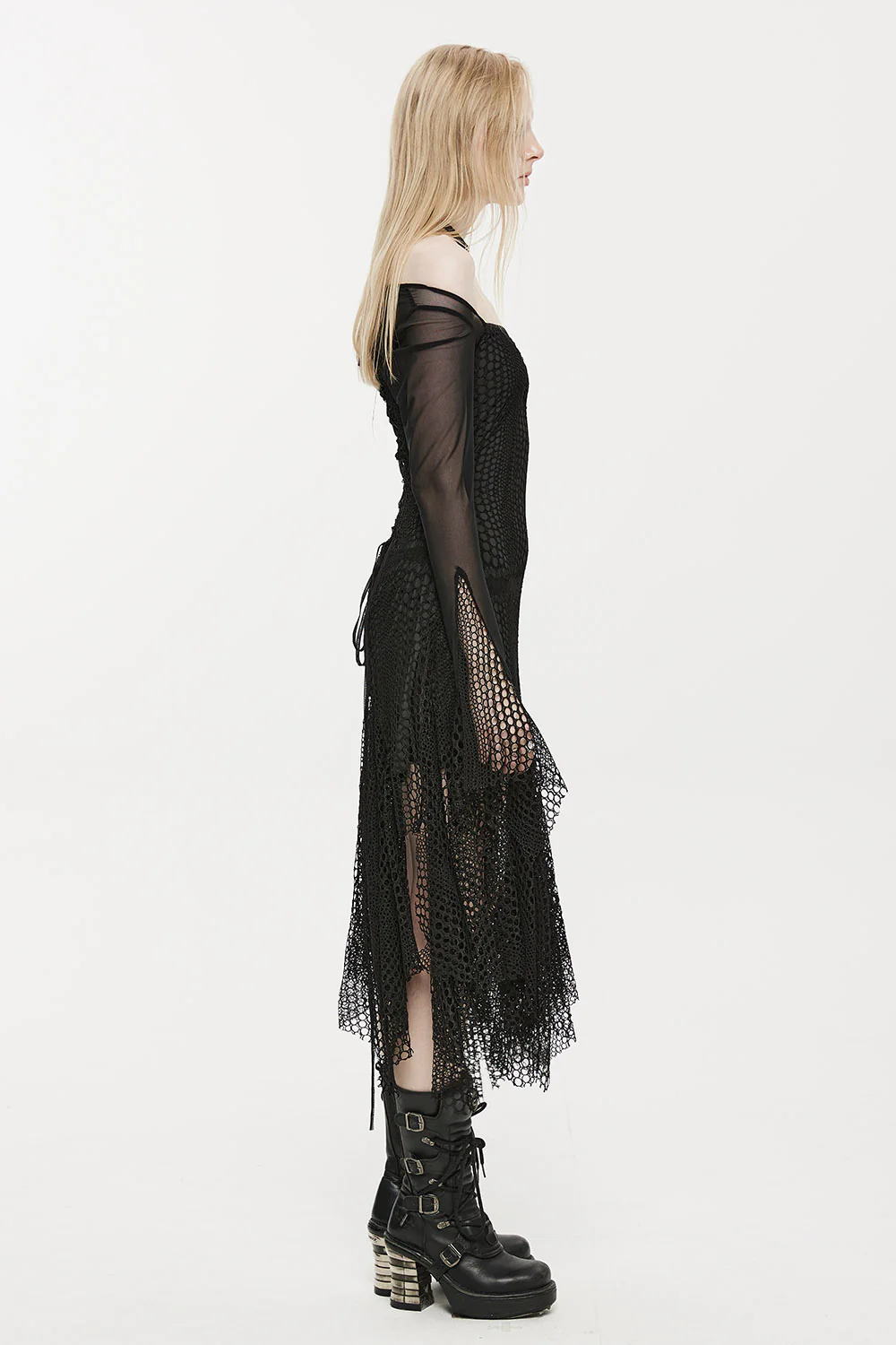 Punk Witch Fishnet Dress - Image 4