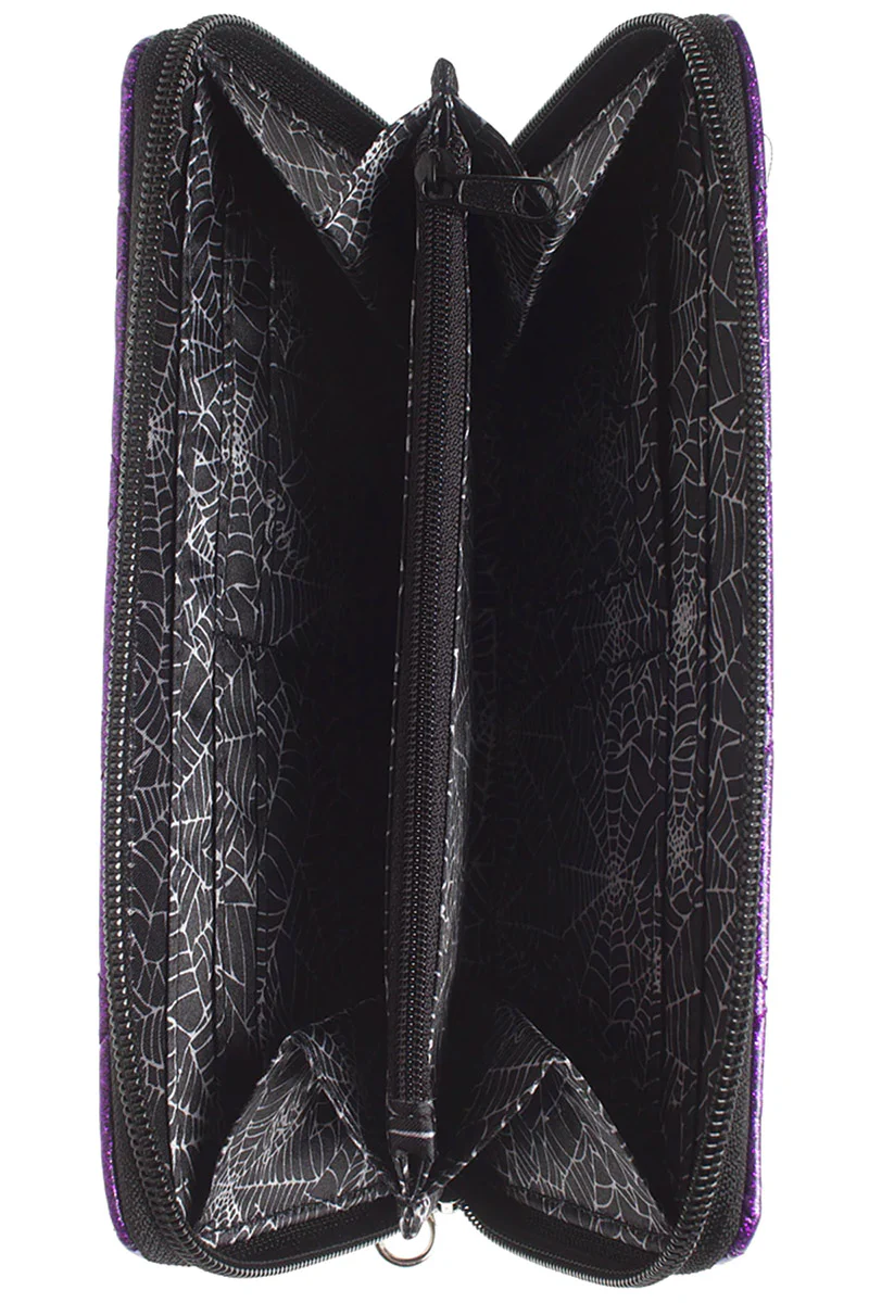Purple Glitter Studded Bats Wallet - Image 3