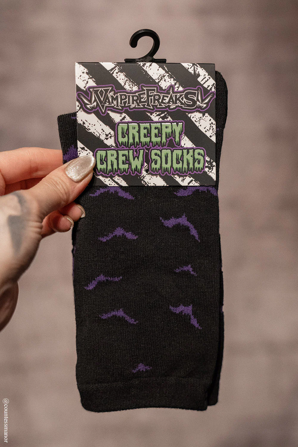 Purple Moonlight Bat Socks - Image 3