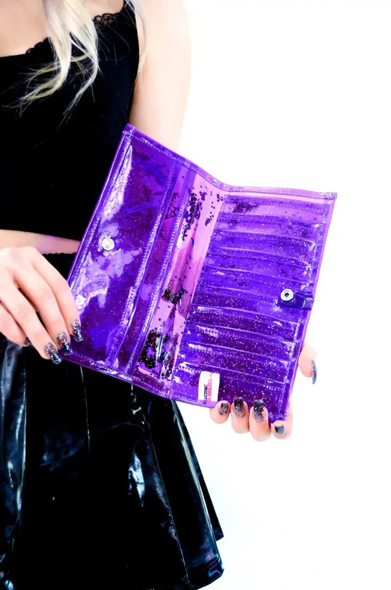 Too Cute to Spook Liquid Glitter Wallet [Purple] - Image 4