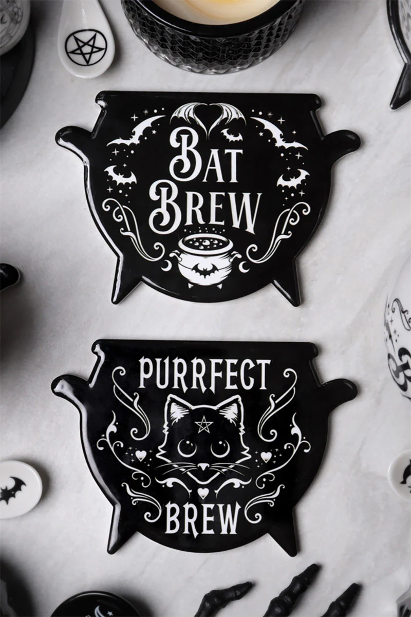 Purrfect Brew Cauldron Coaster Set - Image 3