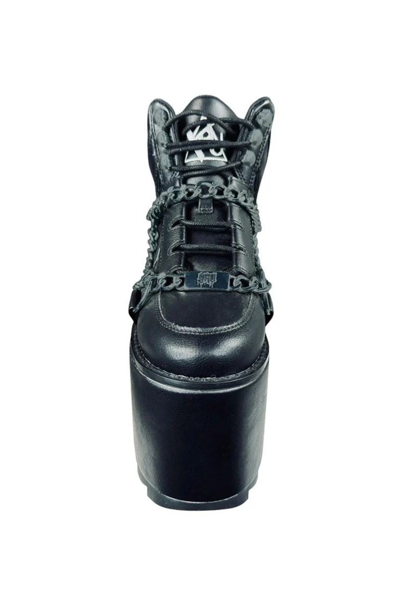 Qozmo Chain Platform Ankle Boots [Black] - Image 3