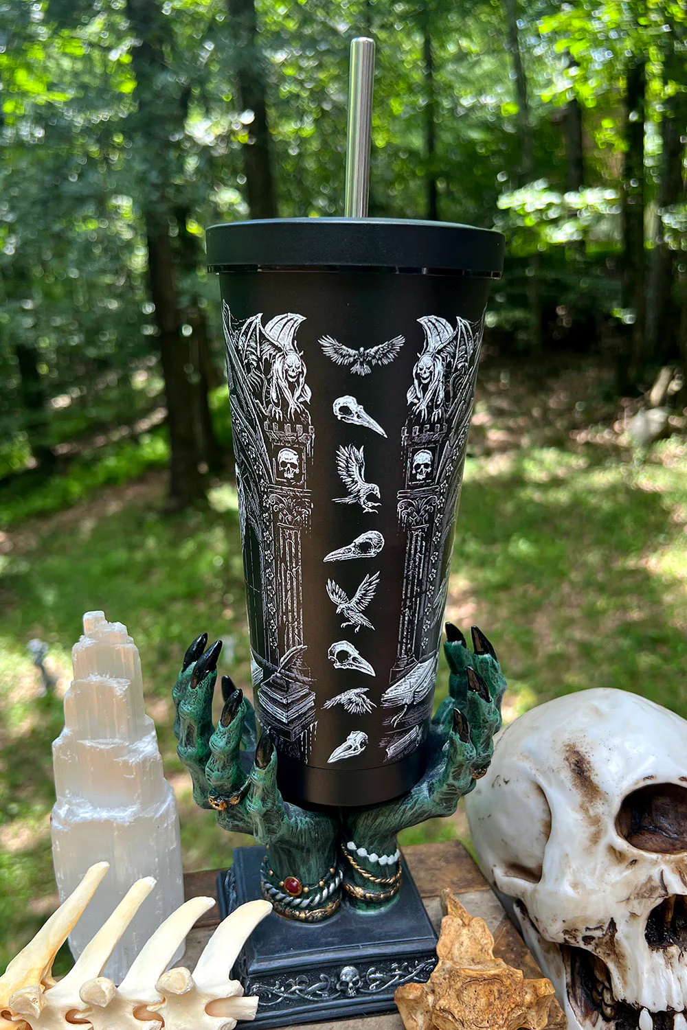 Quoth the Raven Cold Brew Tumbler with Straw - Image 5
