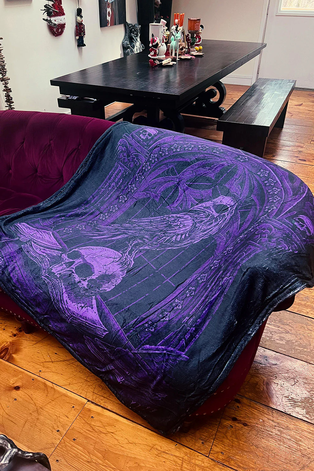 Quoth The Raven [PURPLE] Throw Blanket - Image 2
