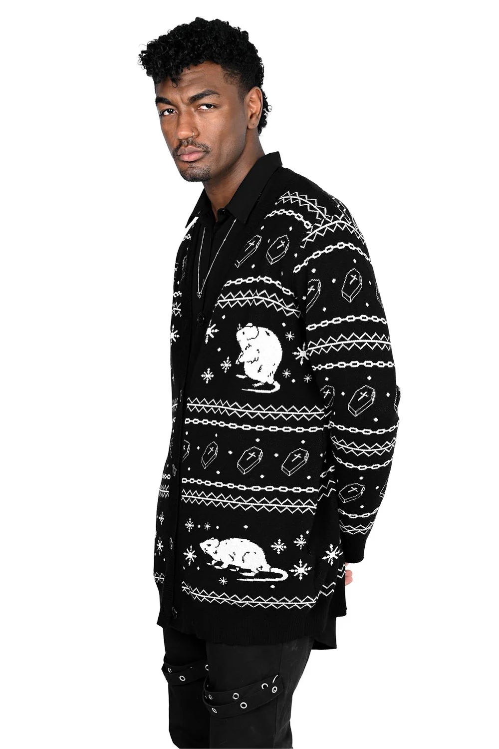Rat Button Up Holiday Cardigan - Image 9