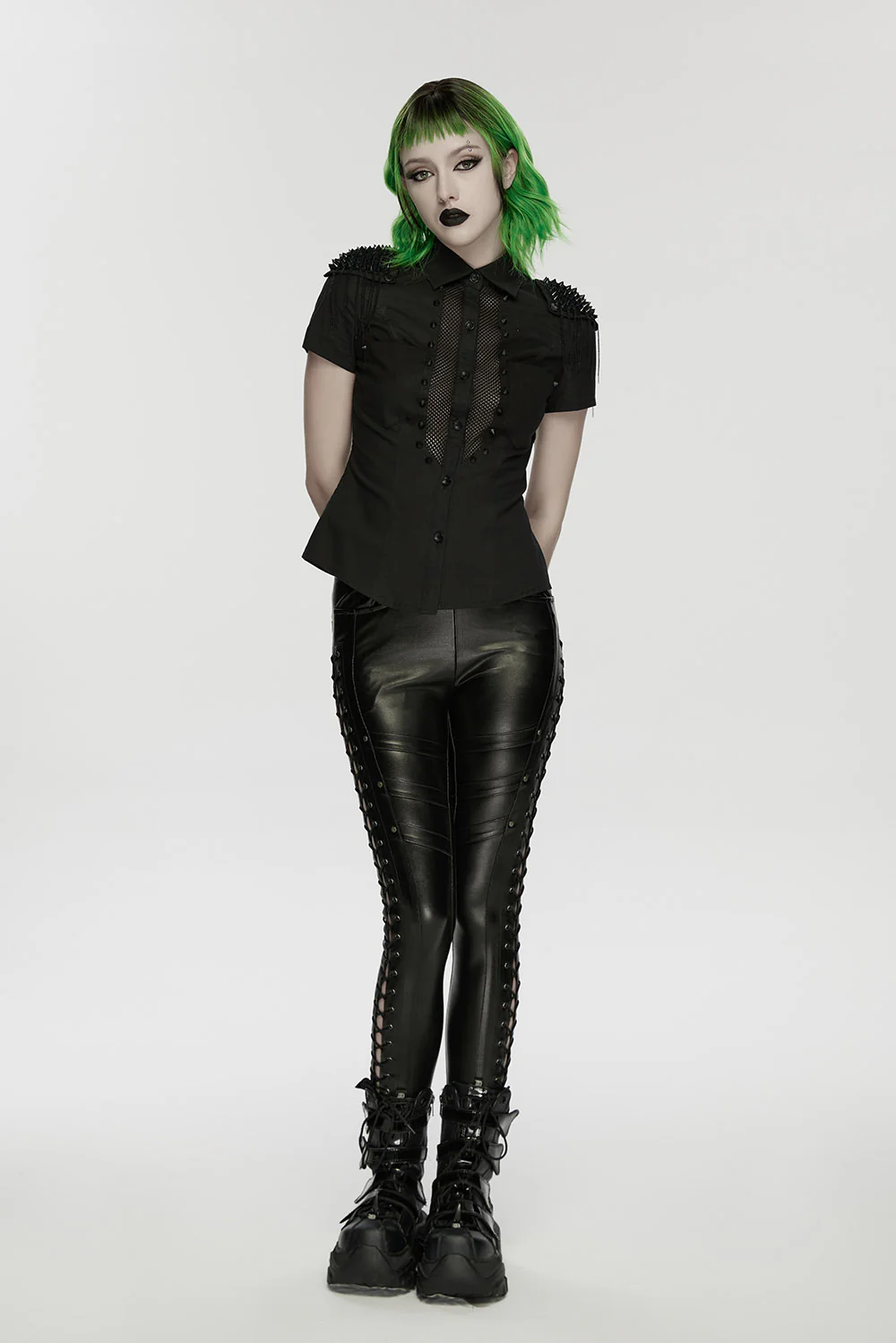 Raven Claws Top with Spiked Shoulder Epaulets - Image 3