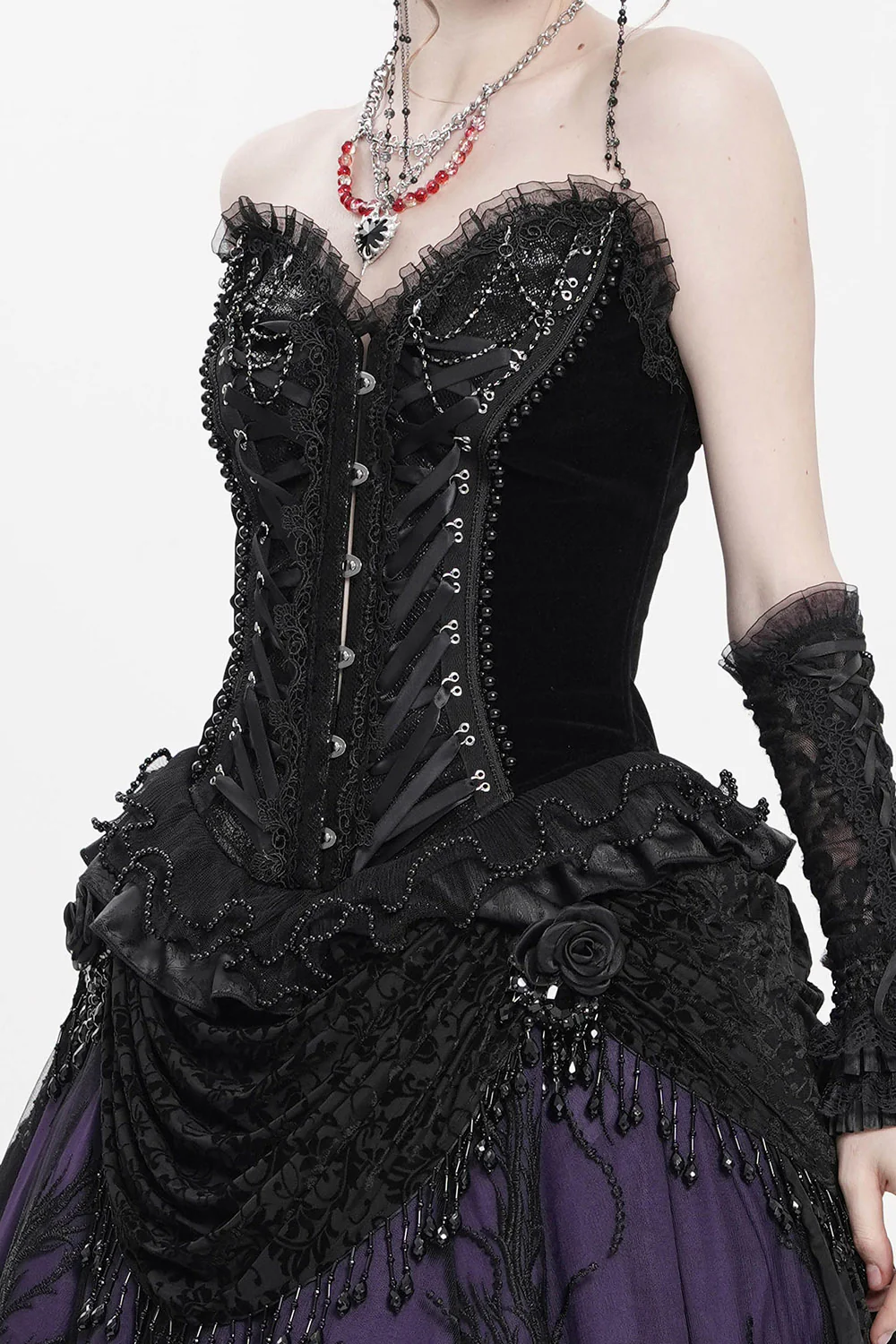 Raven Court Beaded Corset - Image 2