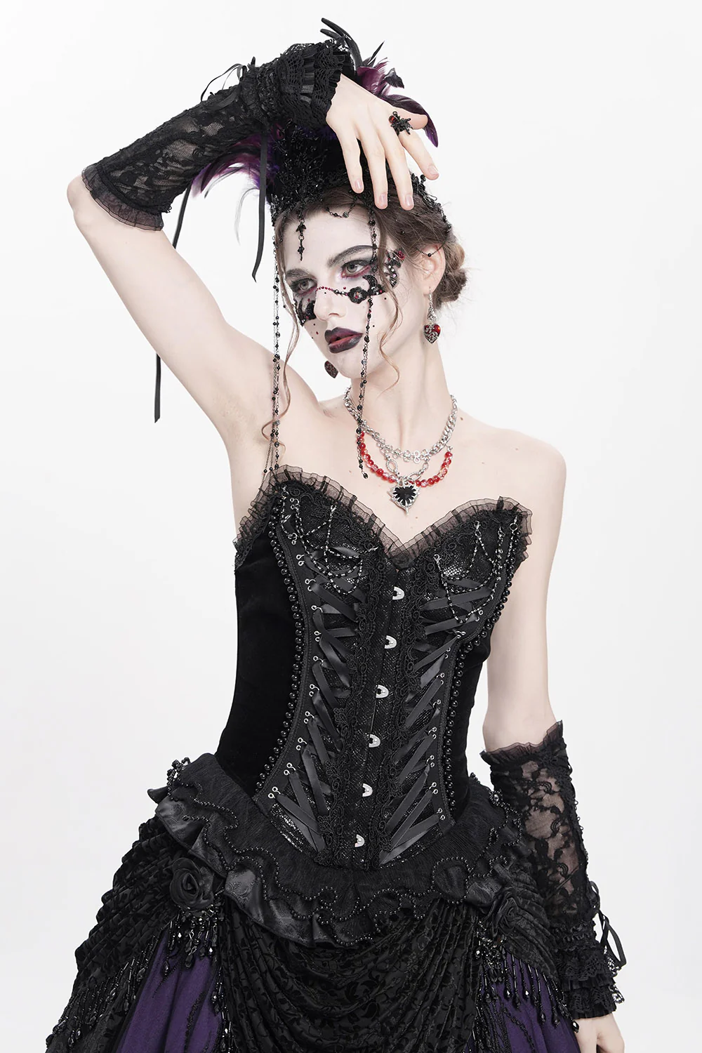 Raven Court Beaded Corset - Image 3