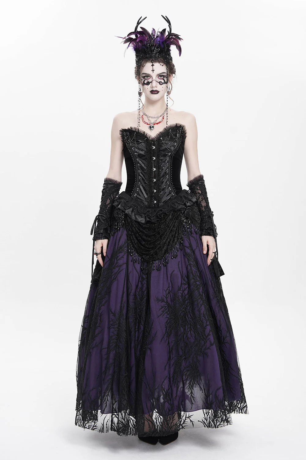 Raven Court Beaded Corset - Image 5