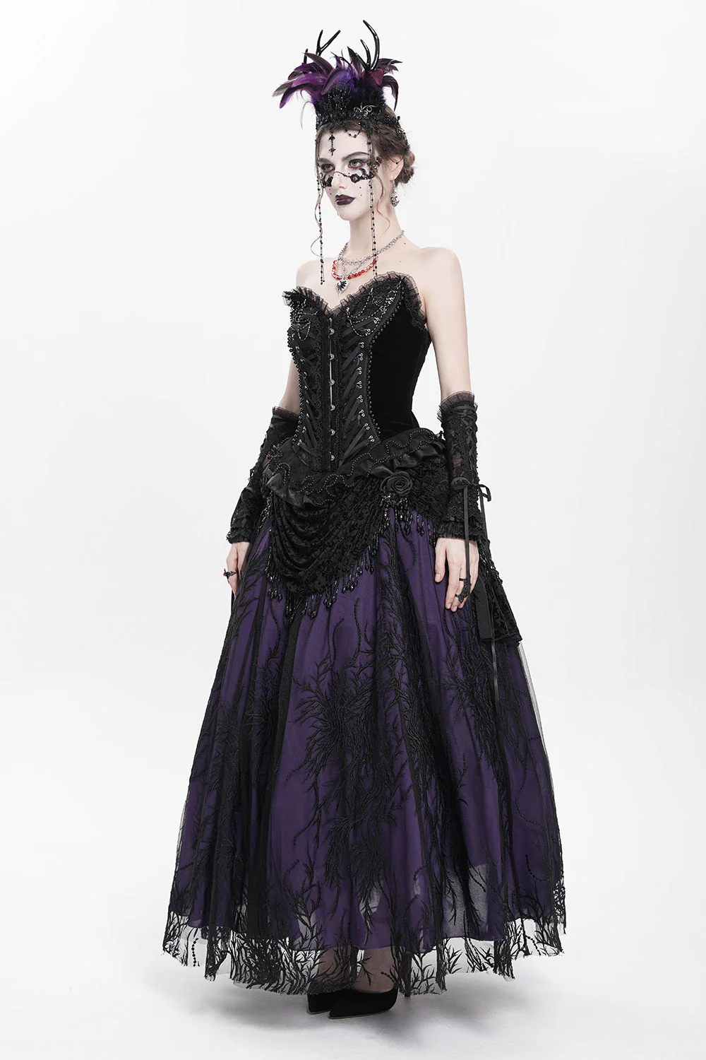 Raven Court Beaded Corset - Image 6