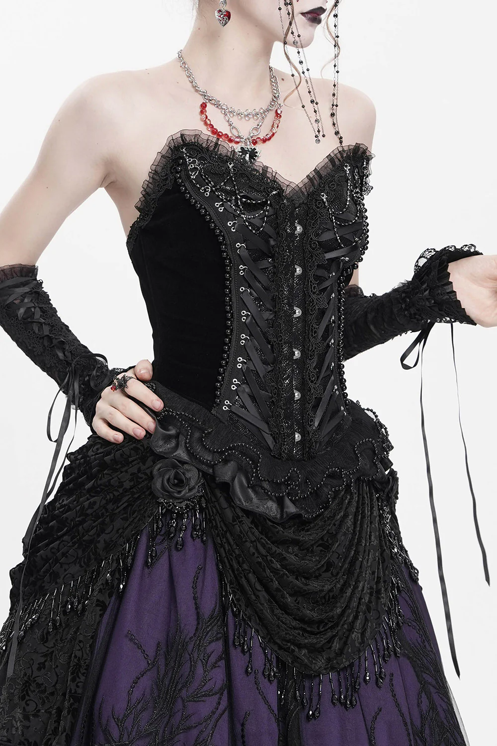Raven Court Beaded Corset - Image 8