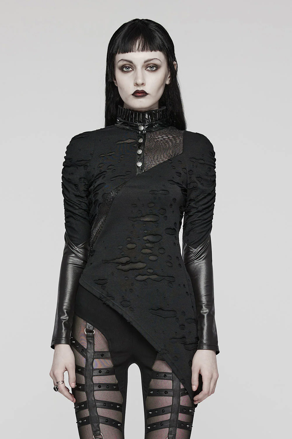 Reaperess Ruffled Goth Top - Image 2