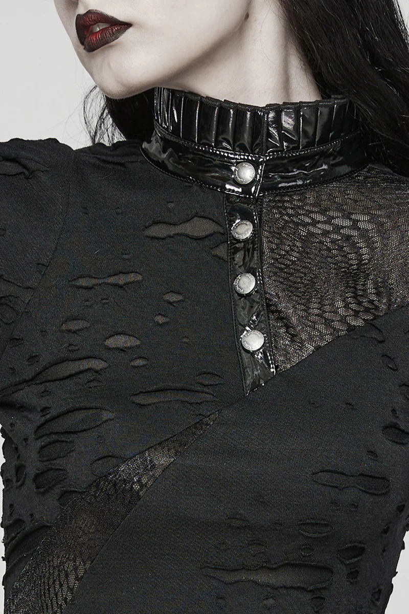 Reaperess Ruffled Goth Top - Image 3