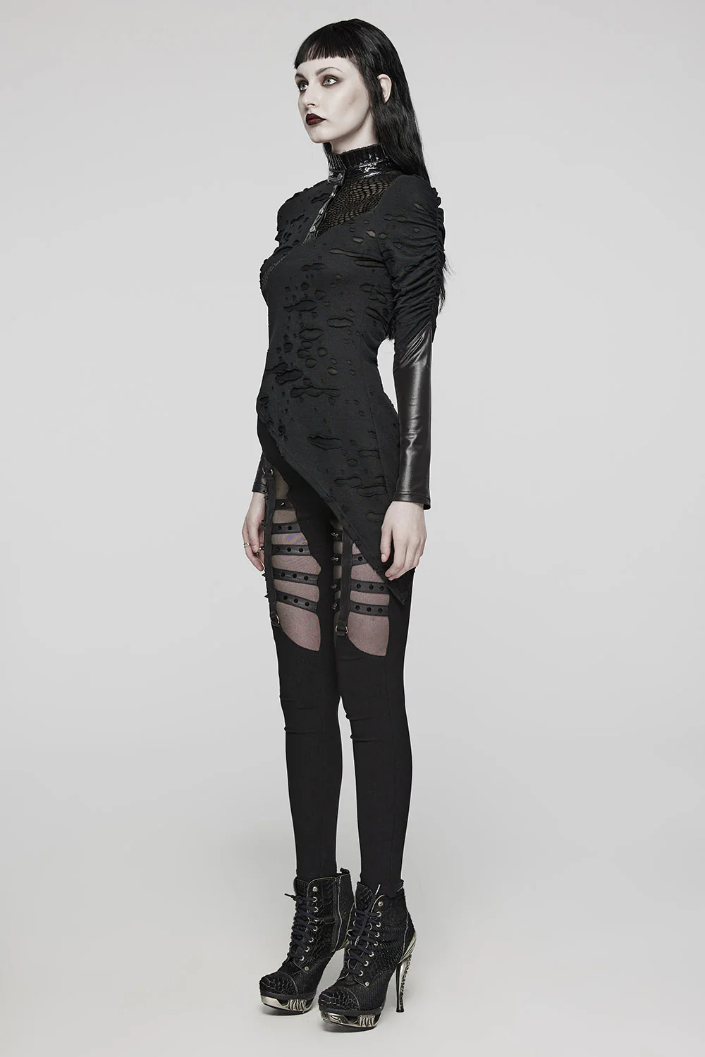 Reaperess Ruffled Goth Top - Image 4