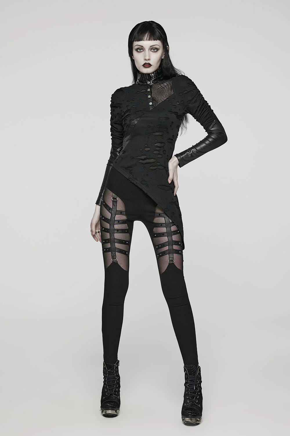 Reaperess Ruffled Goth Top - Image 6
