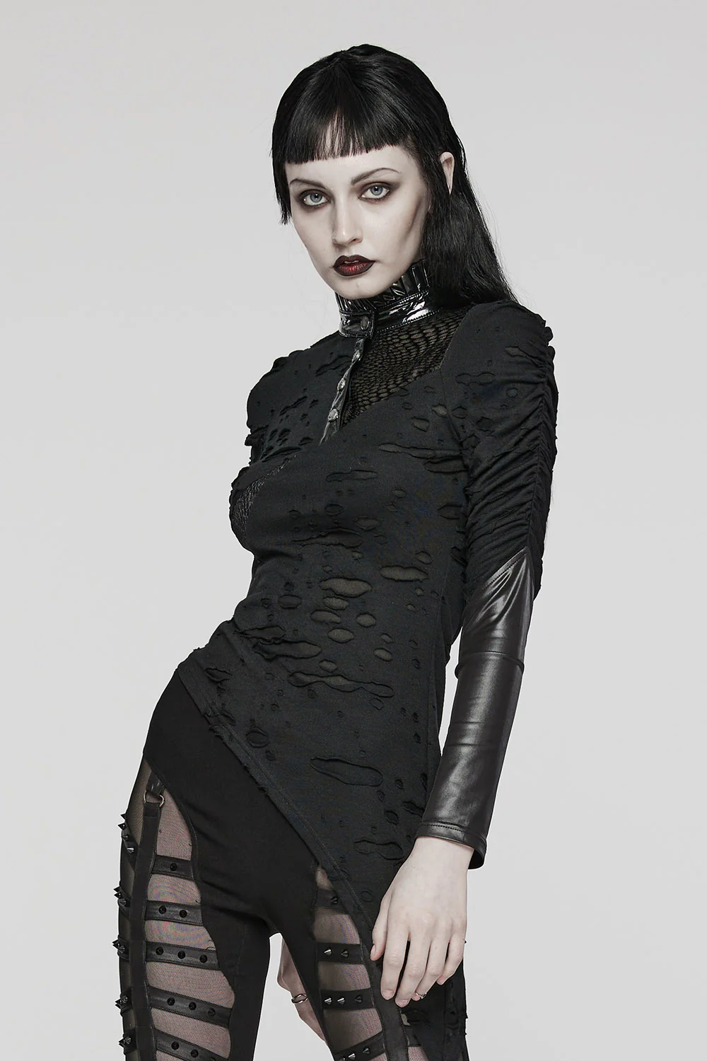 Reaperess Ruffled Goth Top - Image 7