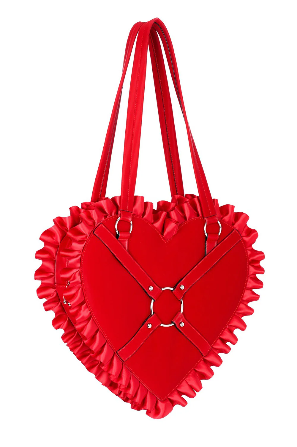 Red PVC Heart Tote - Image 4