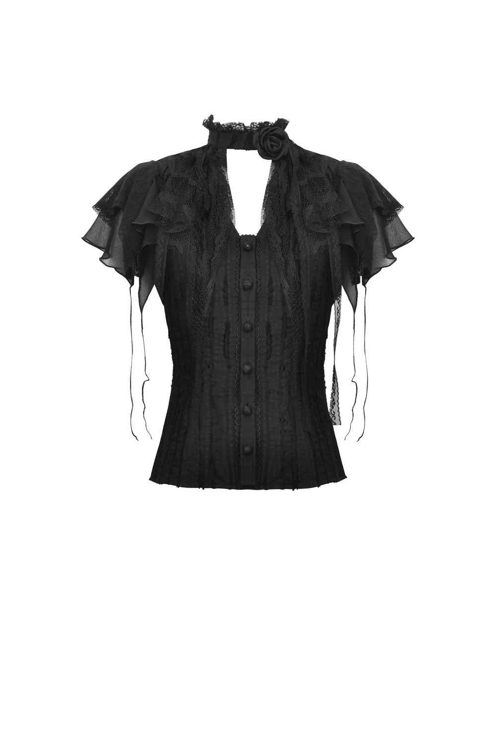 Regency Rose Button-Up Blouse