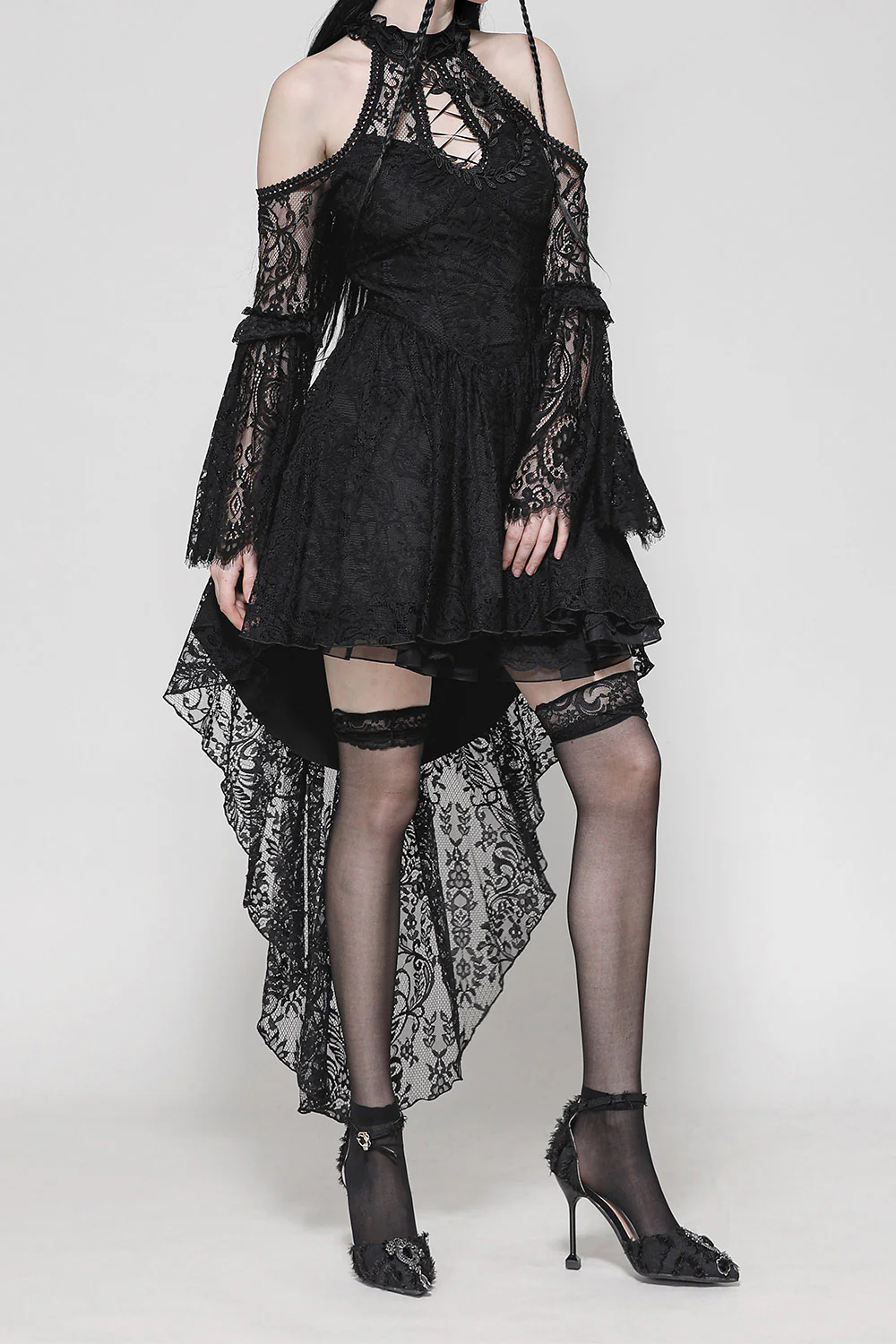 Relic Black Lace Halter Dress