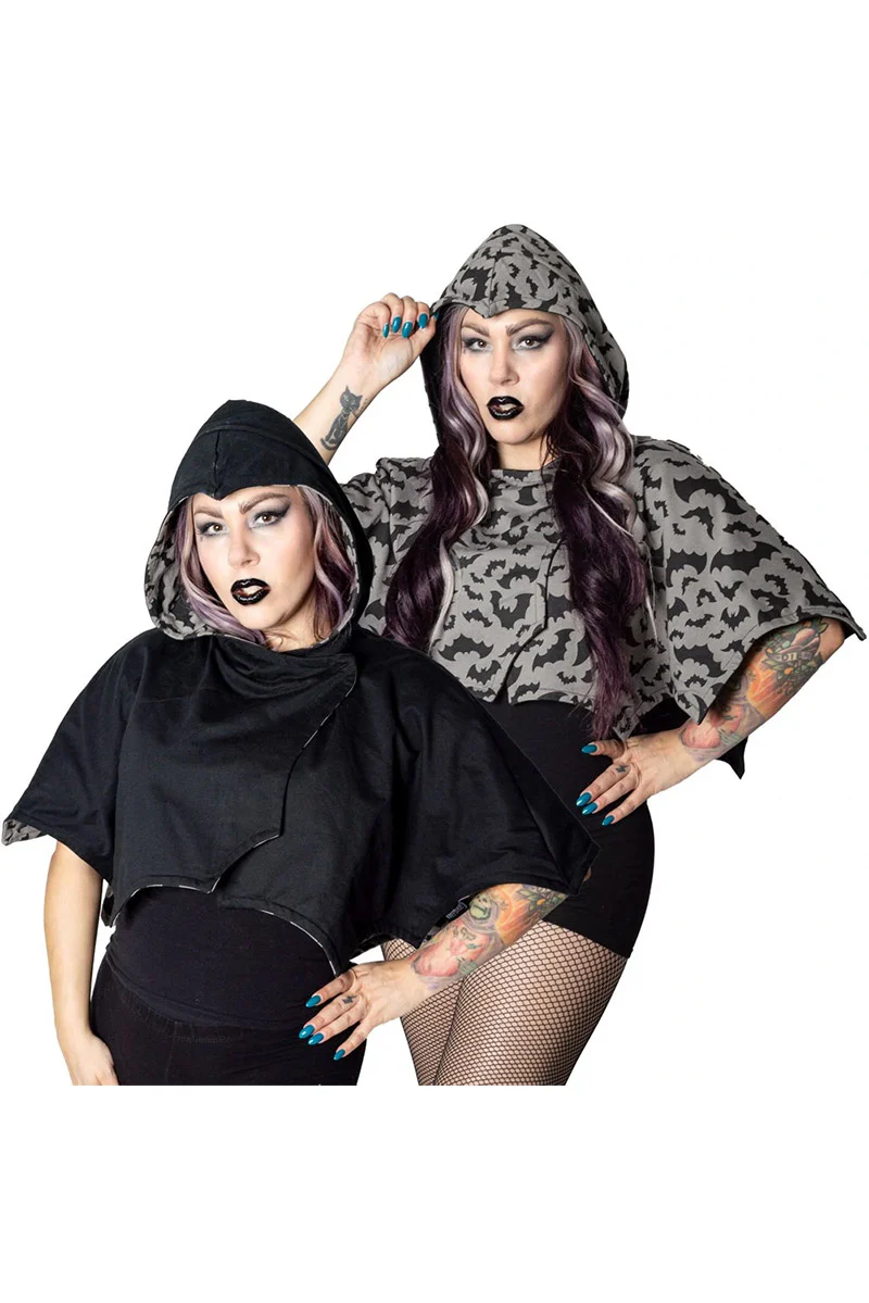 Reversible Bat Wing Grey Cape