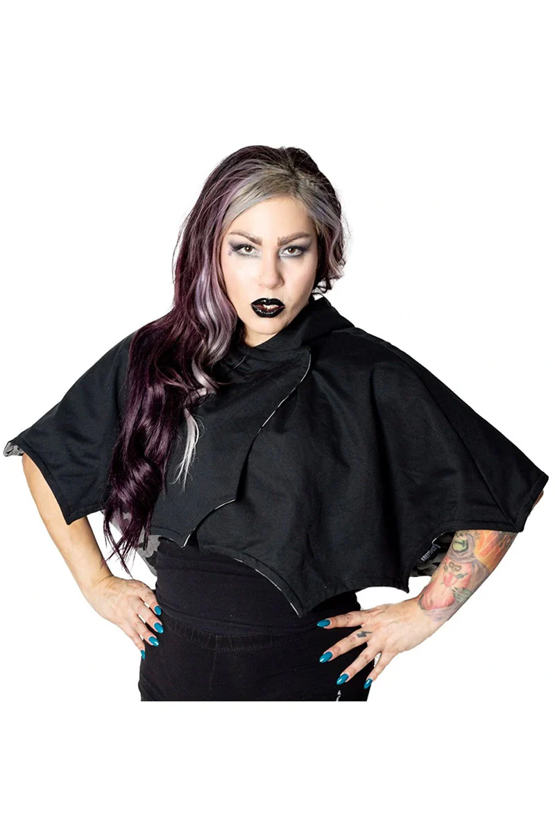 Reversible Bat Wing Grey Cape - Image 3