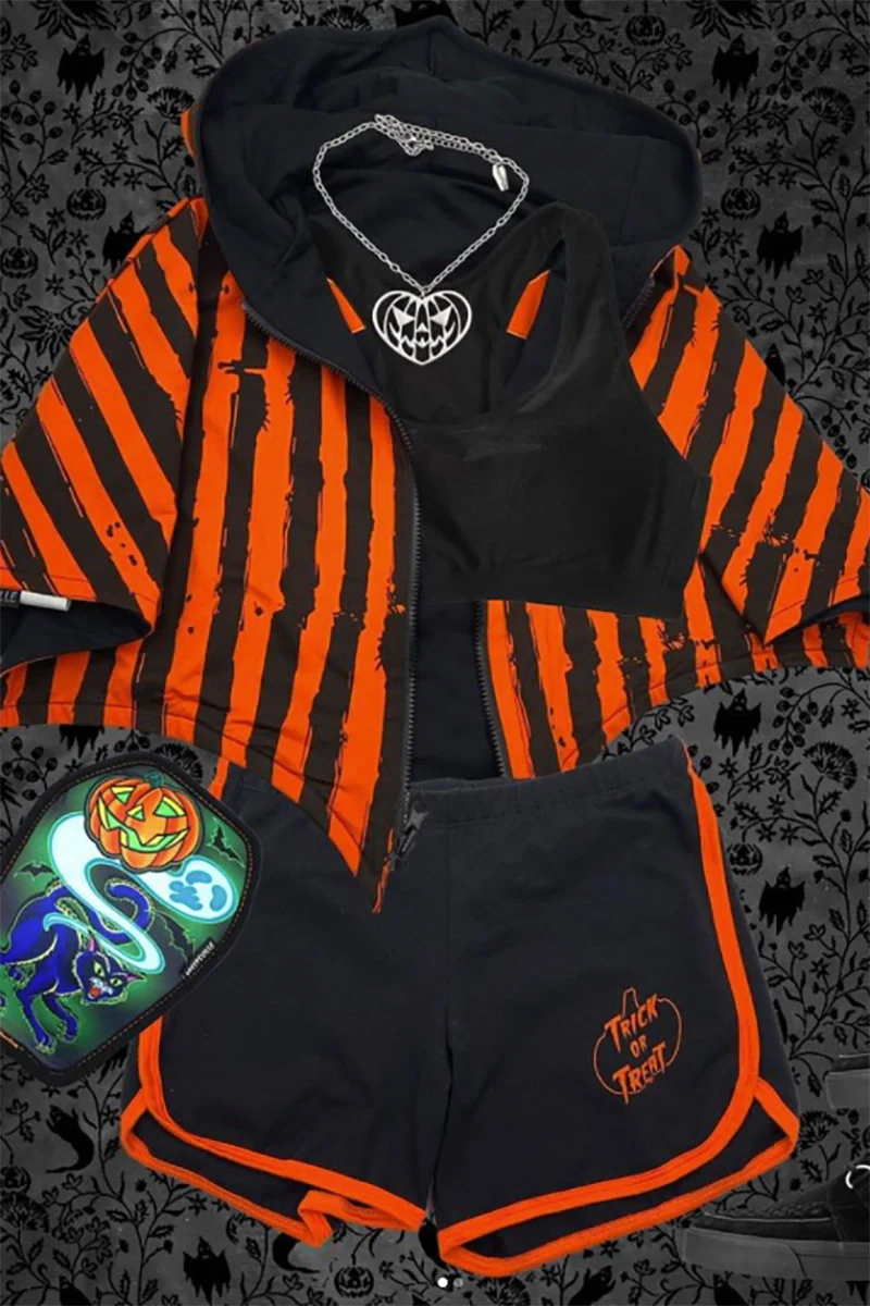Reversible Trick Or Treat Pumpkin Cape - Image 8