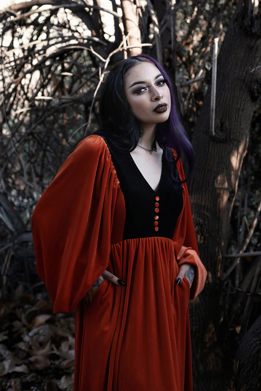 Rhiannon Dress [ORANGE/BLACK] - Image 7