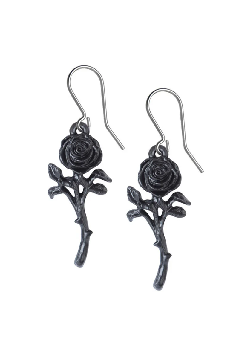 Romance of the Black Rose Earrings