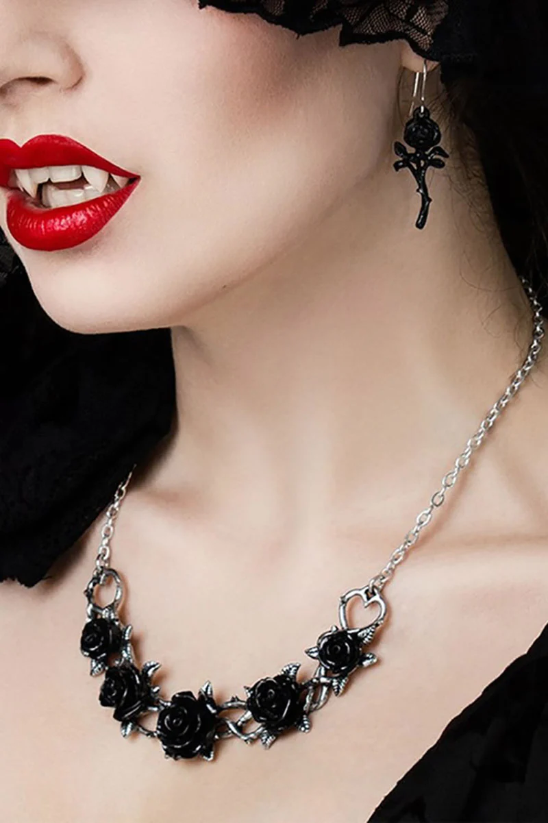 Romance of the Black Rose Earrings - Image 2