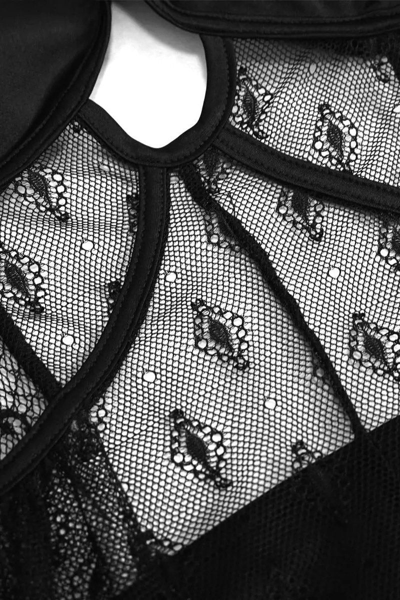 Romantic Goth One Piece Swimsuit - Image 10
