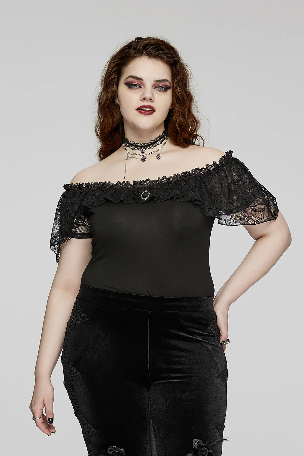 Romantic Goth Ruffle Top [Plus Size] - Image 5