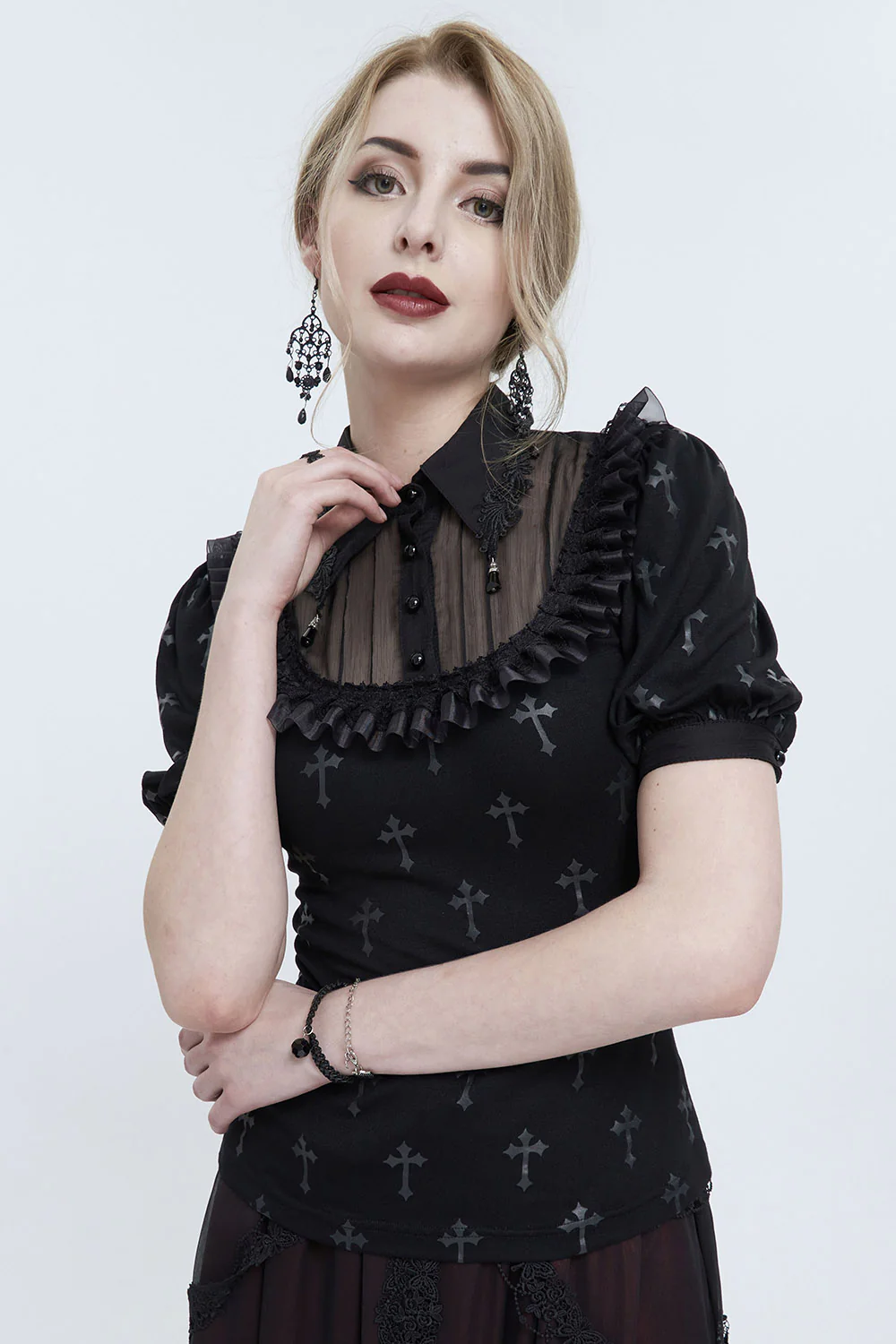 Romantic Goth Ruffled Top