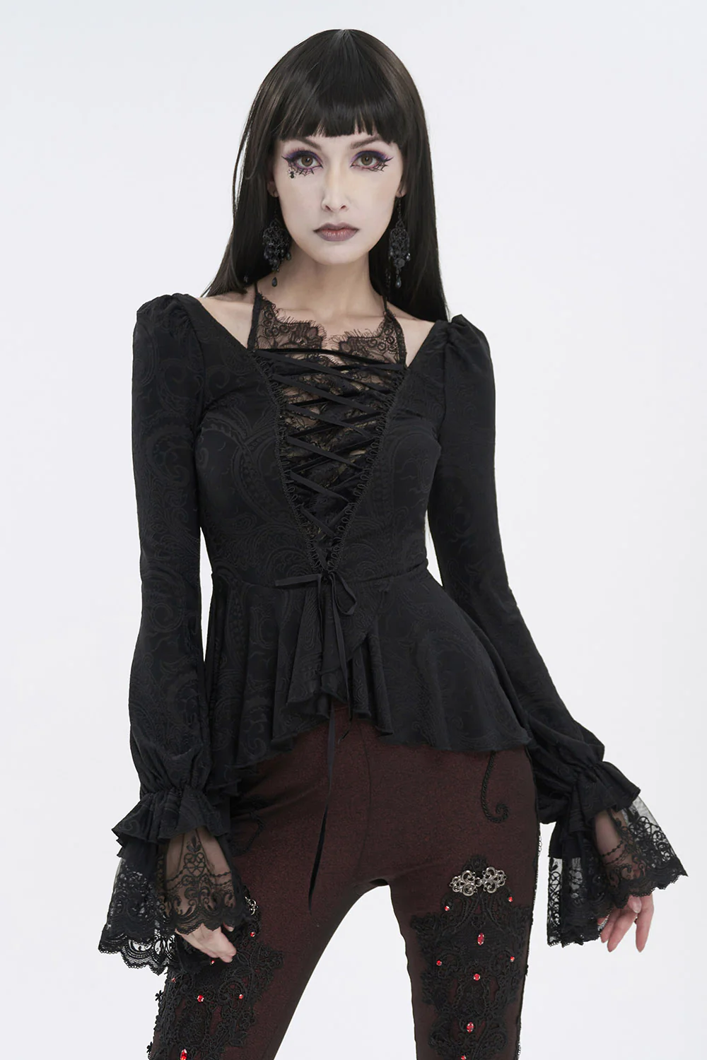 Romantic Goth Ruffles Top - Image 2