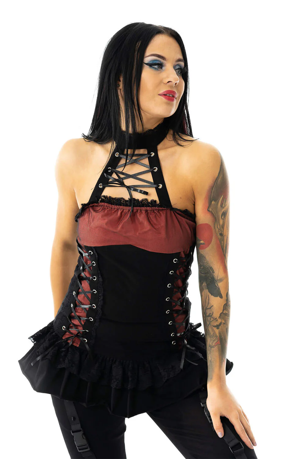 Rosabel Top [Black/Red]