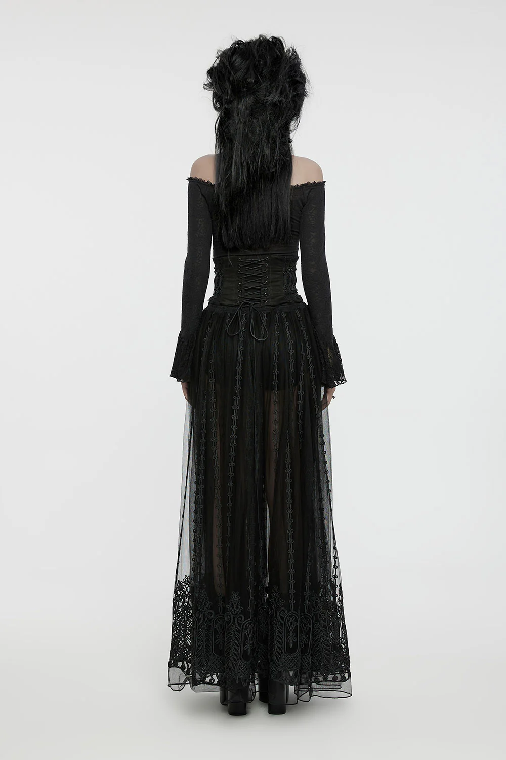 Rose Cathedral Embroidered Sheer Maxi Skirt - Image 5