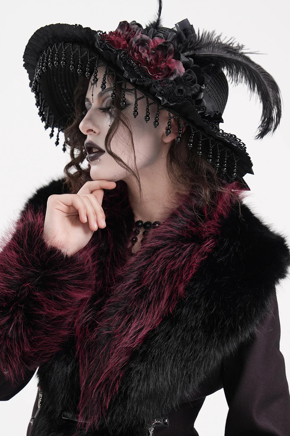 Rose Funeral Victorian Hat - Image 3