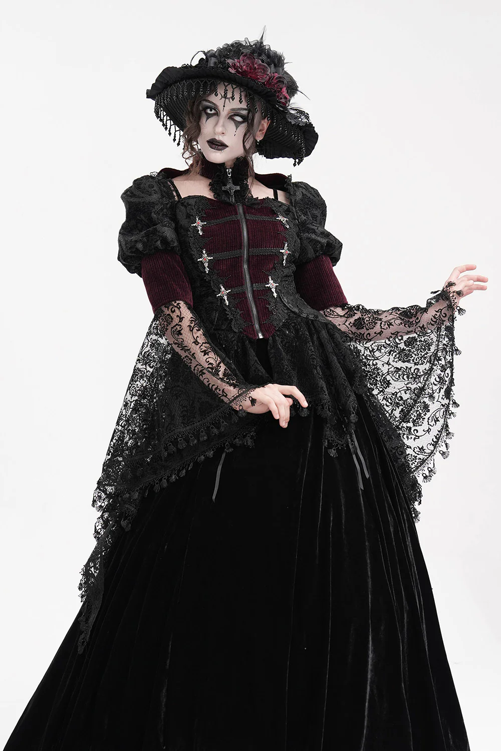 Rose Funeral Victorian Hat - Image 5