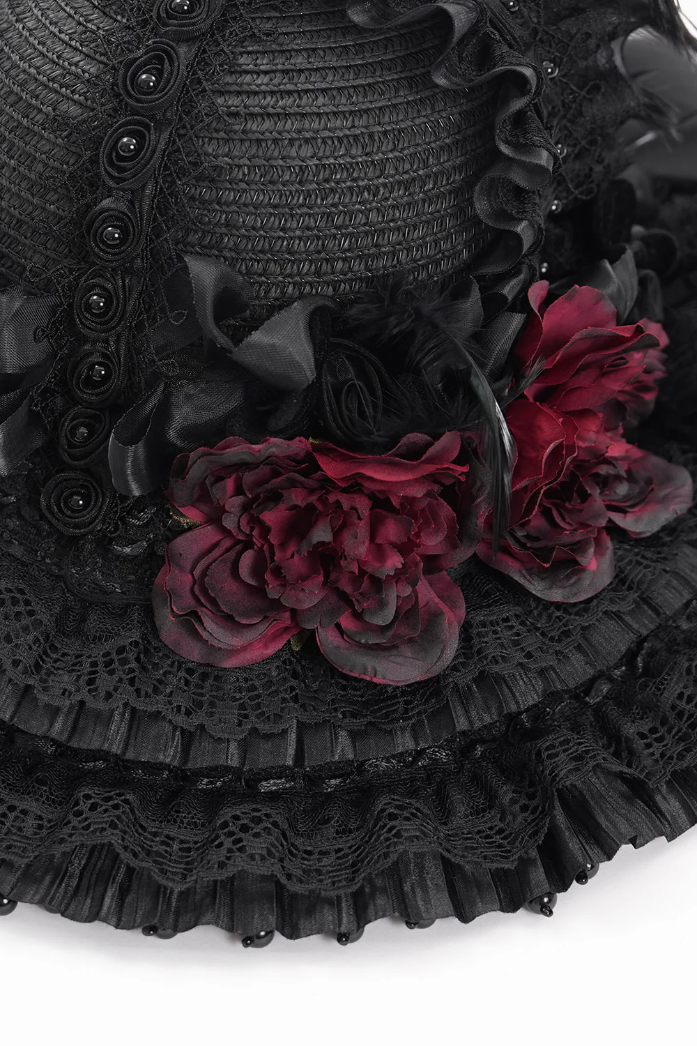 Rose Funeral Victorian Hat - Image 6