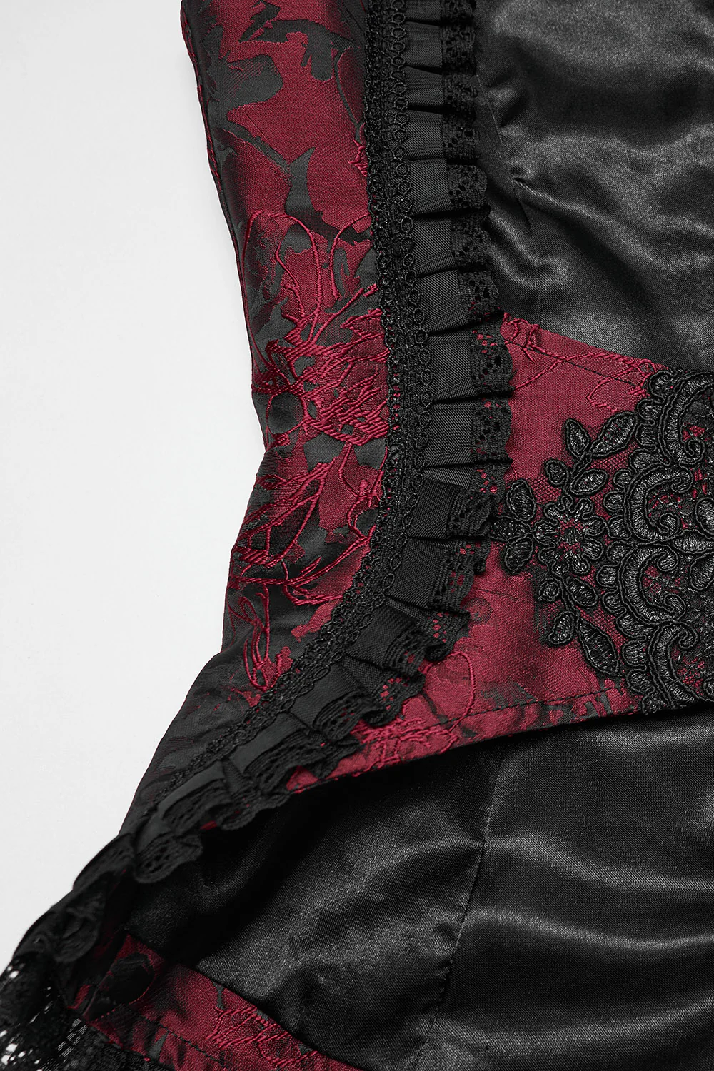 Roselace Ruffle Corset [Cabernet Red] - Image 10