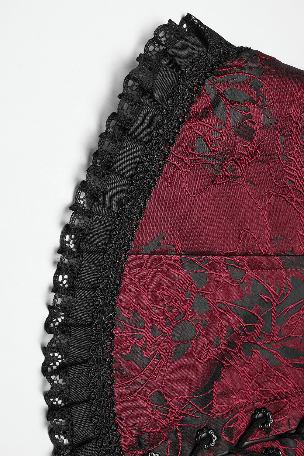 Roselace Ruffle Corset [Cabernet Red] - Image 12