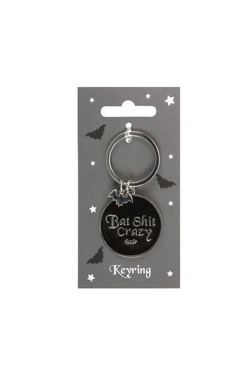 Round Bat Shit Crazy Keyring - Image 2