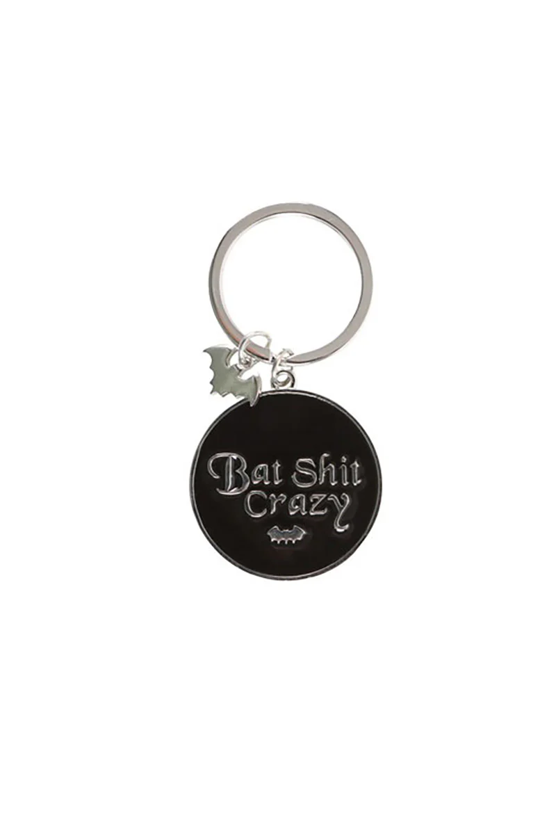 Round Bat Shit Crazy Keyring - Image 3