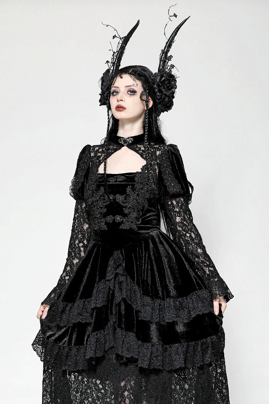 Royalcore Layered Dark Princess Dress - Image 3