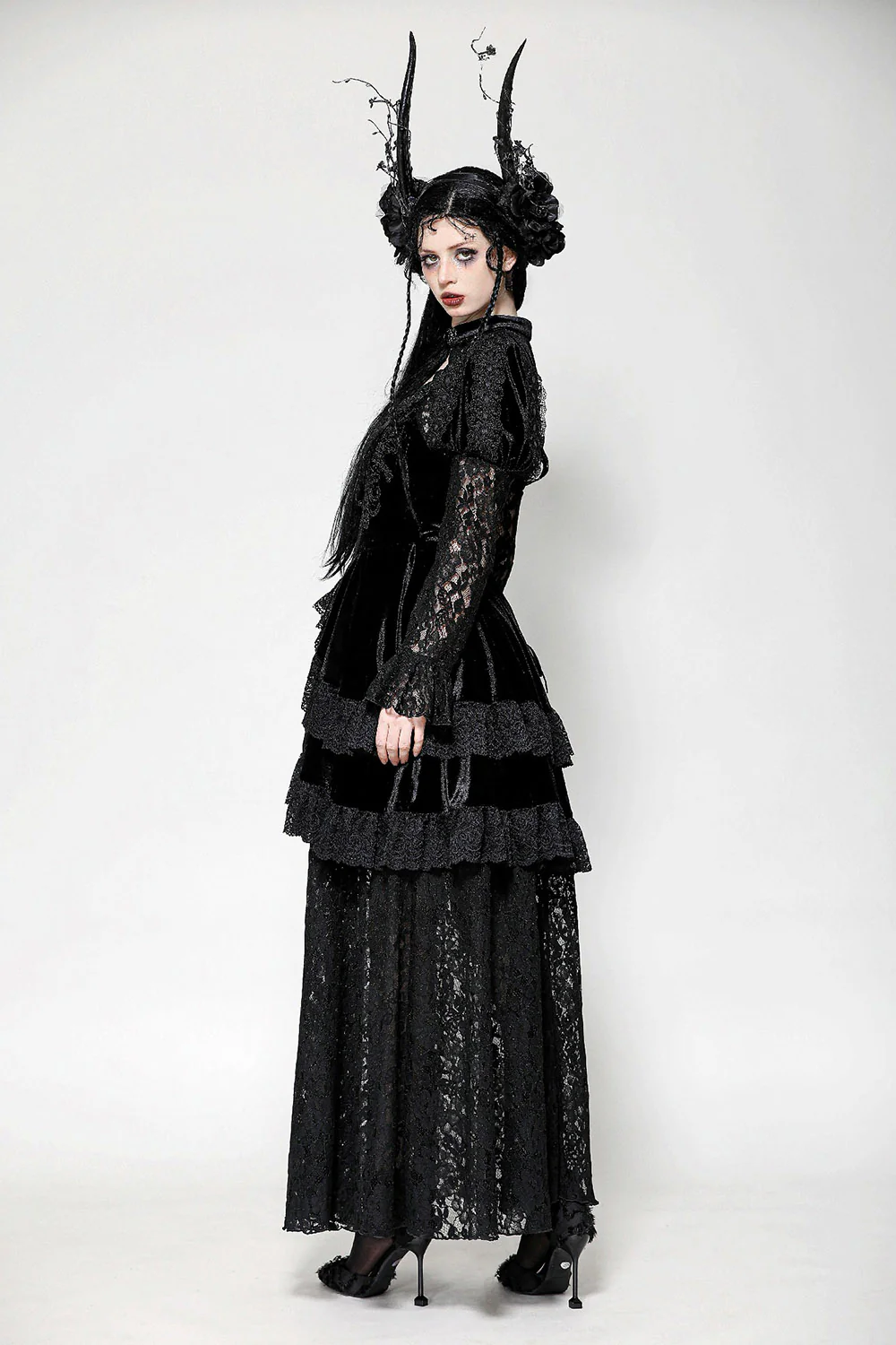 Royalcore Layered Dark Princess Dress - Image 5