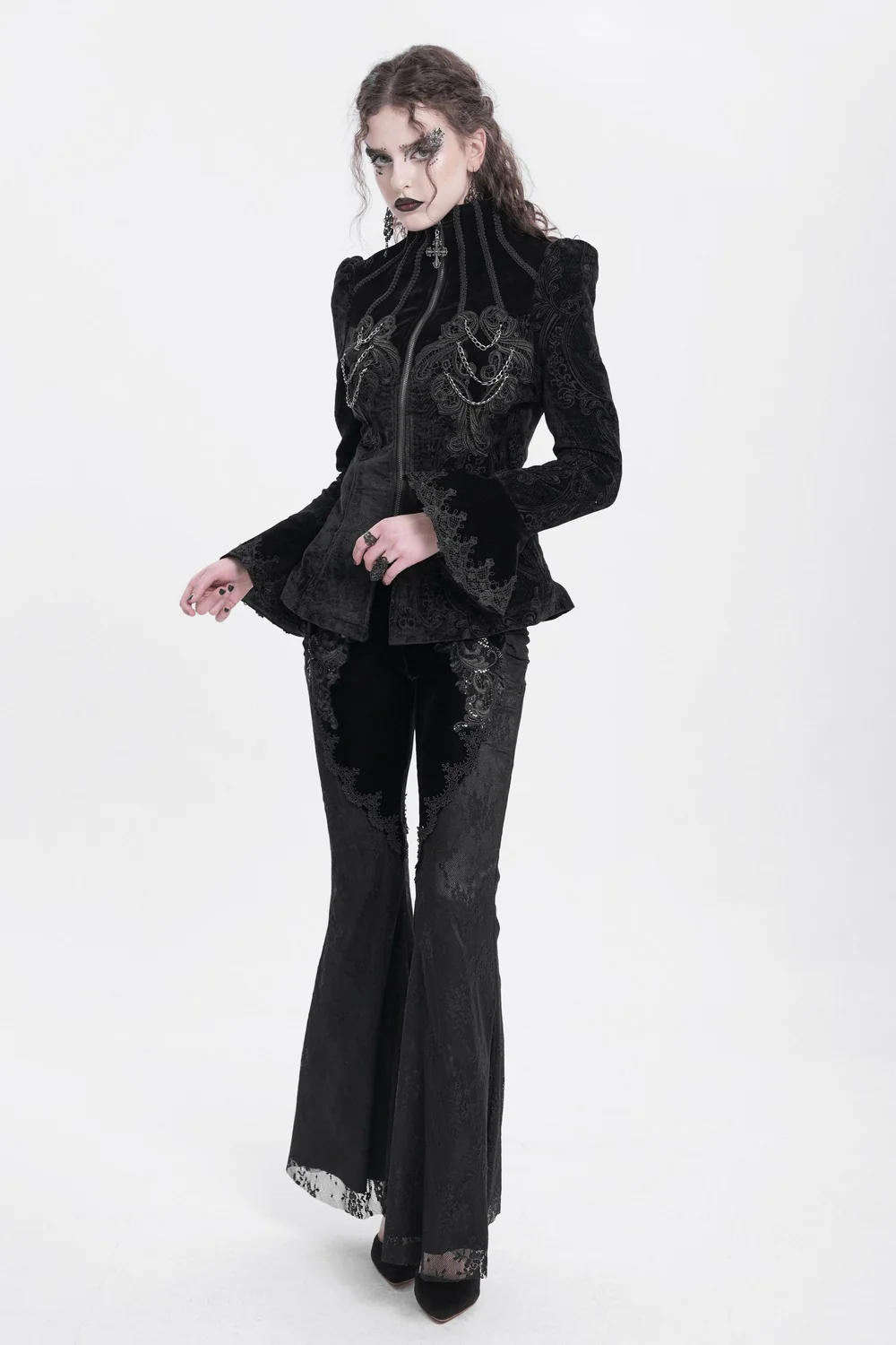 Royalcore Puffed Shoulder Embroidered Jacket - Image 5