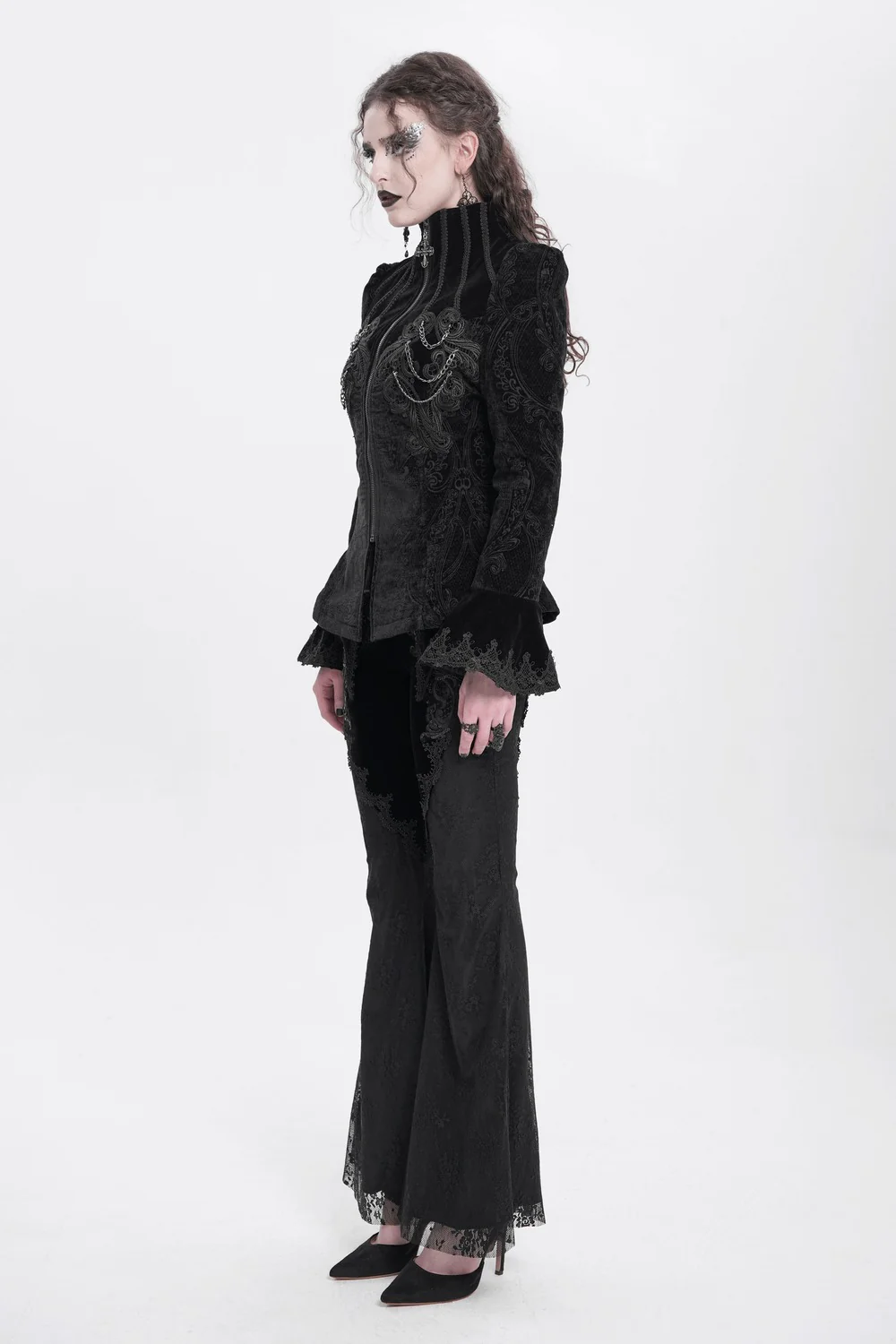 Royalcore Puffed Shoulder Embroidered Jacket - Image 6