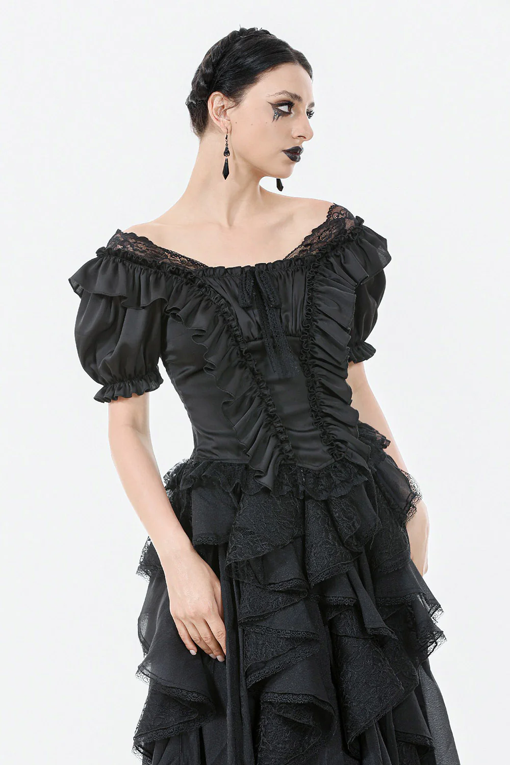 Ruffed Rococo Puff Sleeved Top - Image 3