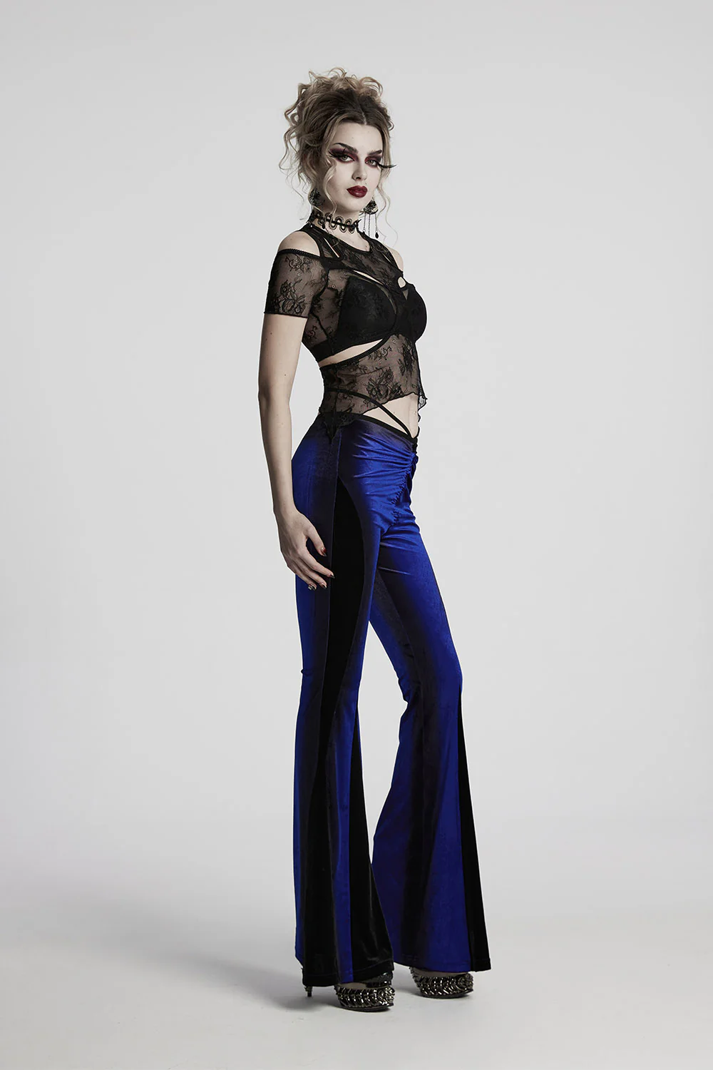 Sapphire Moon Velvet Bell Bottoms [Blue] - Image 2