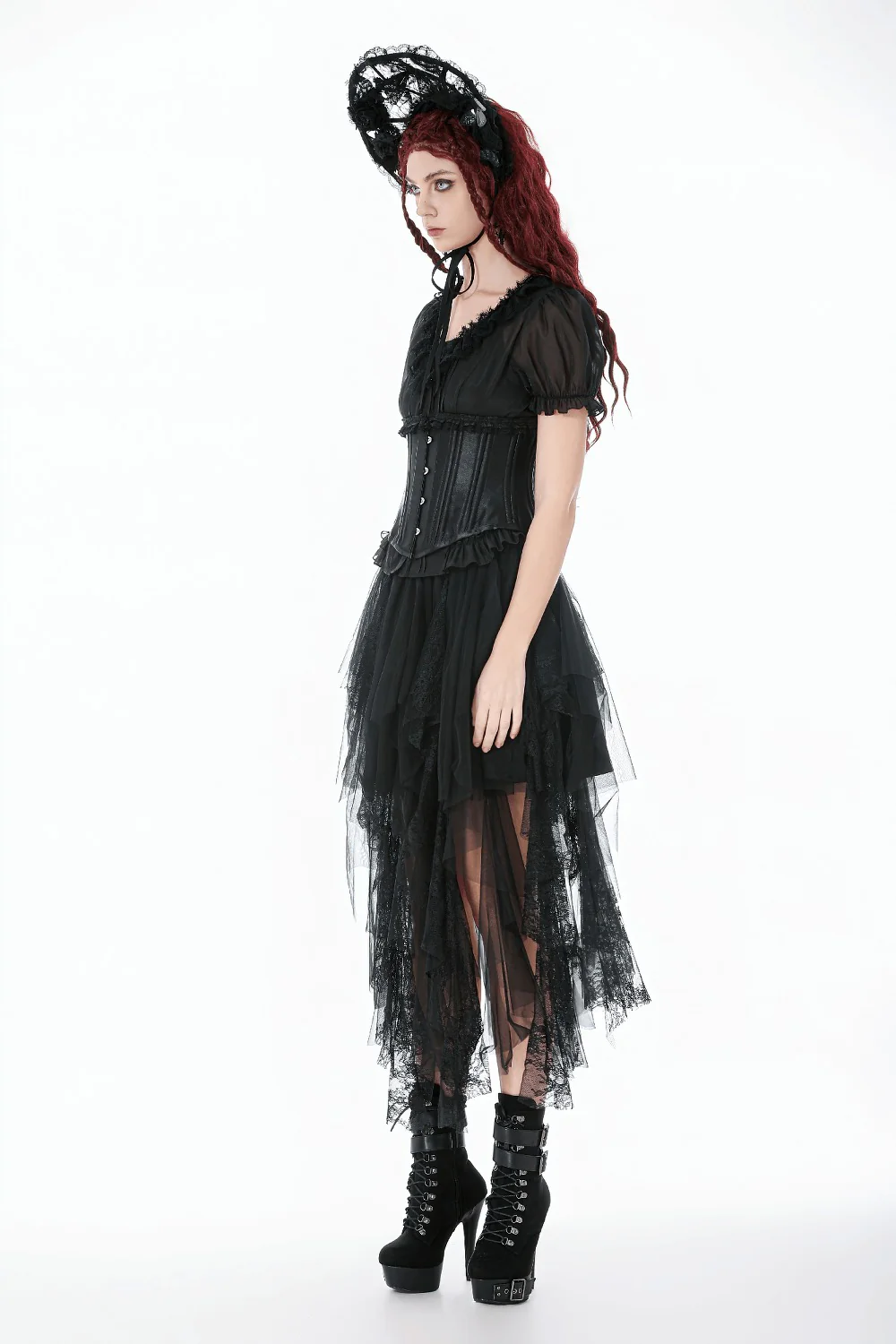 Satin Boudoir Ruffle Corset - Image 6