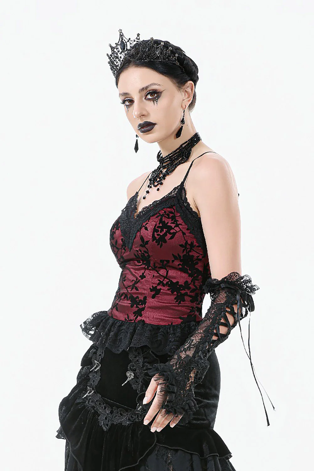 Scarlet Bloom Lace Tank Top - Image 4